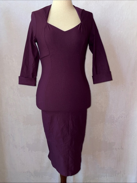 Pinup Couture Dresses & Skirts - Pinup Couture Lorelei Eggplant/Royal Purple Fitted Midi Dress Size Large